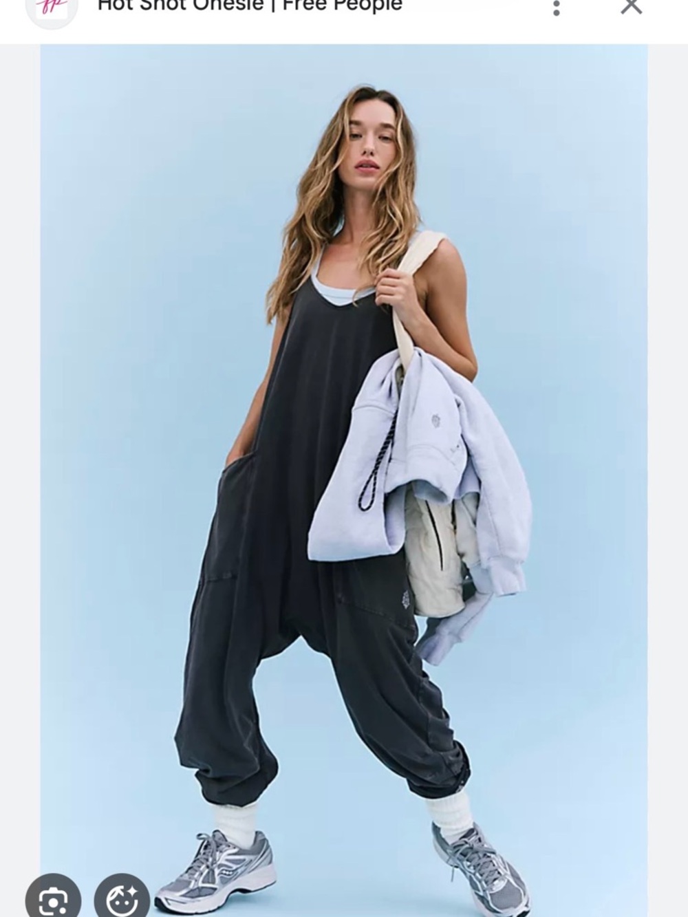 Free People Hot Shot Onesie Washed Black